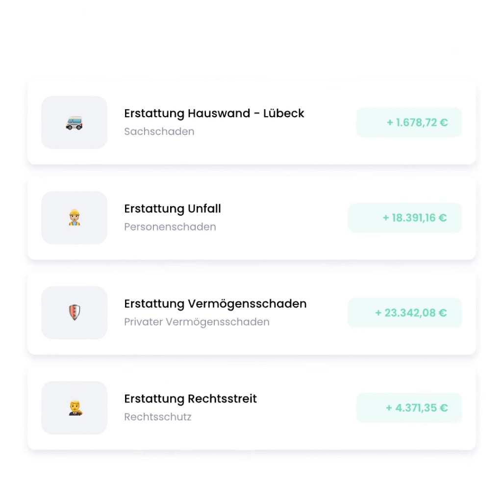 Erstattungen von Versicherungen